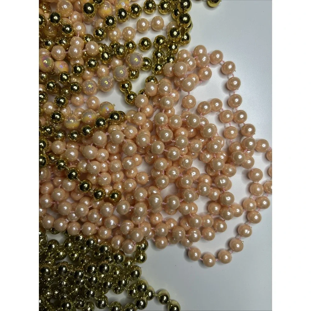 Vintage Bead Garland‎ Pink & Gold & Iridescent Strands Various Lengths